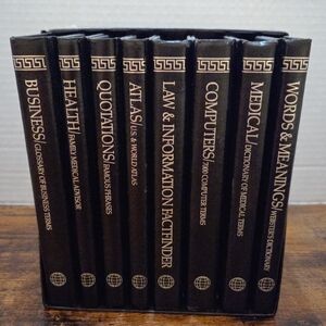 Eight miniature reference books from The New Lexicon Library